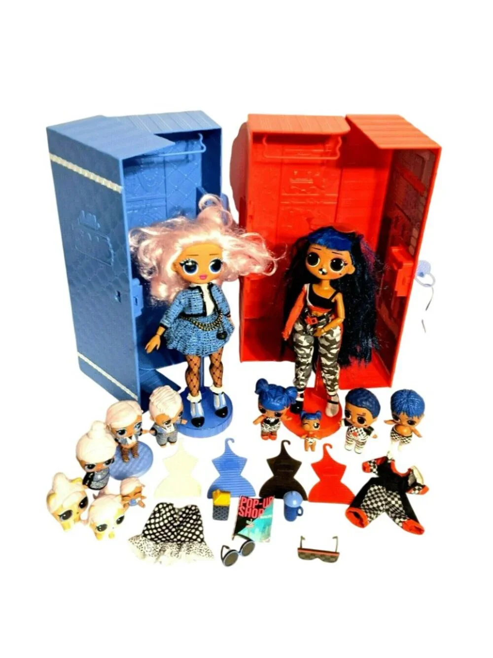 LOL Surprise OMG Downtown BB Uptown Girl Locker Sets Big Sister Pet Accessories